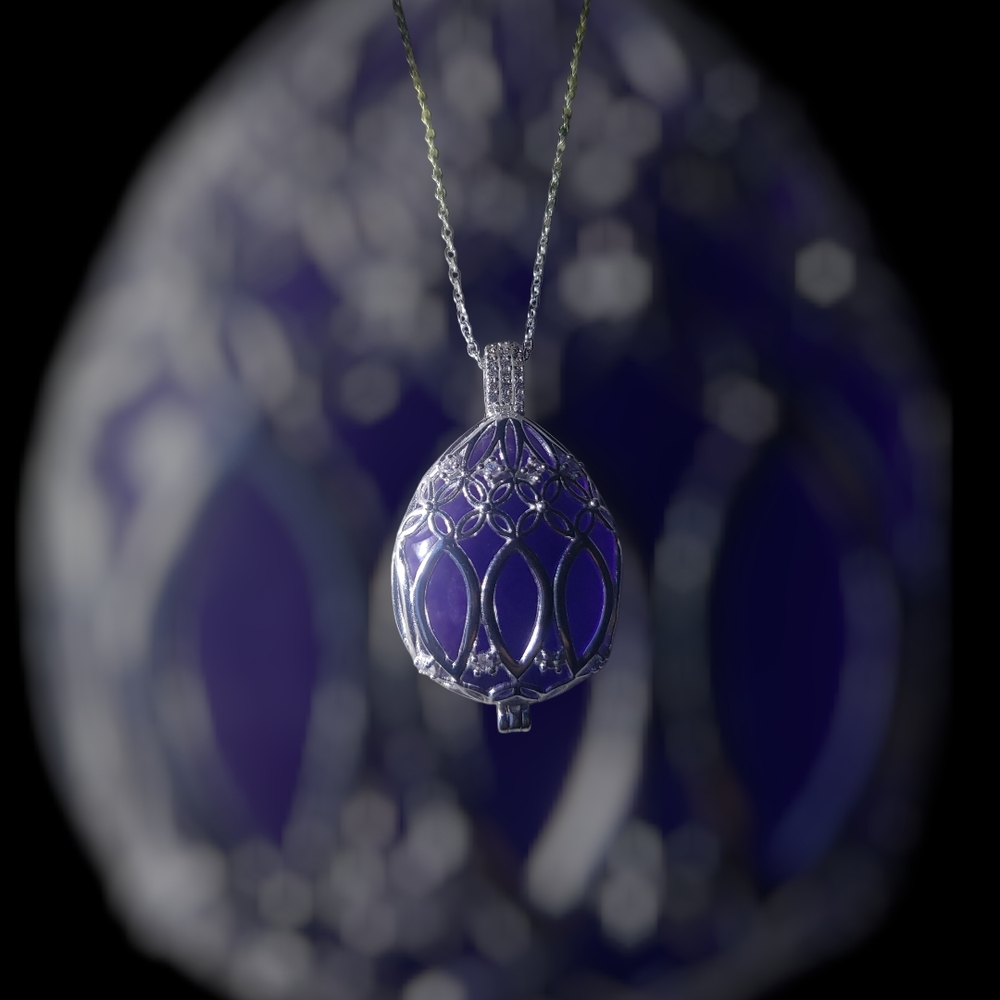 Bomb Party Sterling Silver Plated and Purple Gemstone Teardrop Pendant Necklace